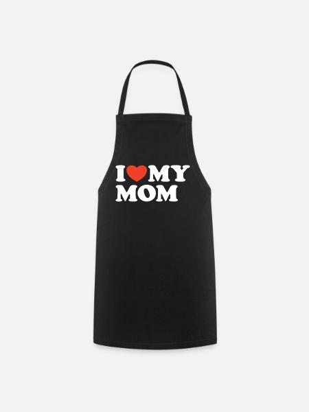 I love my Mom Herz Shirt - Forklæde - sort