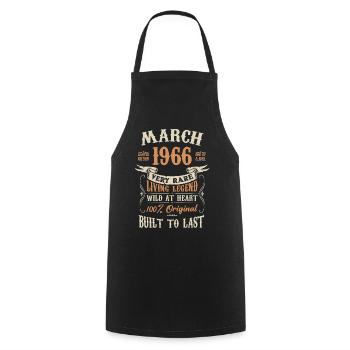 Mars 1966 Cadeau d’anniversaire - Tablier de cuisine - noir - Devant - AI Model Male 185 dark (185cm)