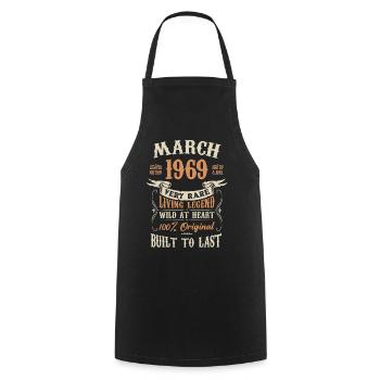 März 1969 Geburtstagsgeschenk - Kochschürze - Schwarz - Vorne - AI Model Male 185 dark (185cm)
