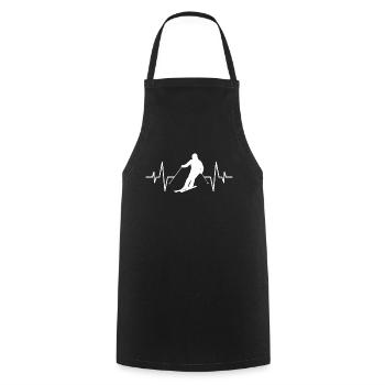 Skier Skier's heartbeat - Cooking Apron - black - Front - AI Model Male 185 dark (185cm)