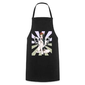 Mystique Fantaisie Fille Cornes Occulte Spirituel - Tablier de cuisine - noir - Devant - AI Model Male 185 dark (185cm)