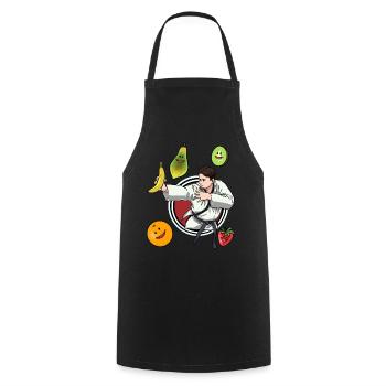 Self-Défense Vitamines Fruit Judo Fruit Victoire - Tablier de cuisine - noir - Devant - AI Model Male 185 dark (185cm)