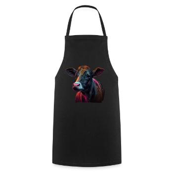 cows farmer farmer cow lover funny cow - Cooking Apron - black - Front - AI Model Male 185 dark (185cm)