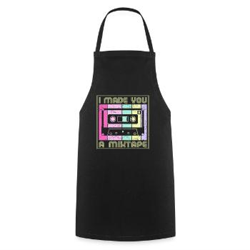 80er 90er Jahre Kassette Mixtape Retro Lustig - Kochschürze - Schwarz - Vorne - AI Model Male 185 dark (185cm)