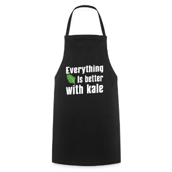 Kale Slogan Shirt - Cooking Apron - black - Front - AI Model Male 185 dark (185cm)