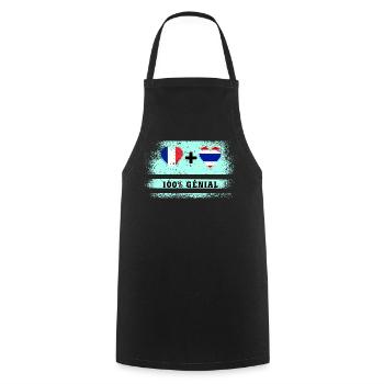 France et Thaïlande 100% génial - Tablier de cuisine - noir - Devant - AI Model Male 185 dark (185cm)