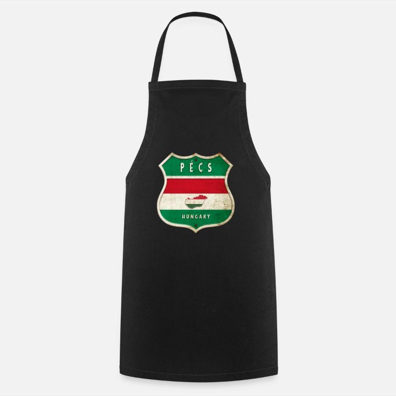 Pécs Ungarn Wappen Flaggen Design - Kochschürze - Schwarz