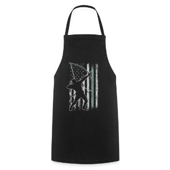 Tir à l’arc Retro USA Flag 4 juillet - Tablier de cuisine - noir - Devant - AI Model Male 185 dark (185cm)