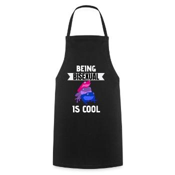 Bisexual Frog Bi Pride Gift LGBTQ Bisexual - Cooking Apron - black - Front - AI Model Male 185 dark (185cm)