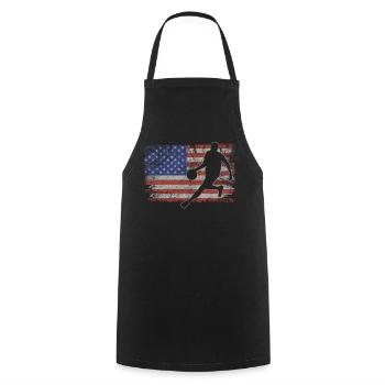 Basketball Retro USA Flagge Dunking 4th of July - Kochschürze - Schwarz - Vorne - AI Model Male 185 dark (185cm)