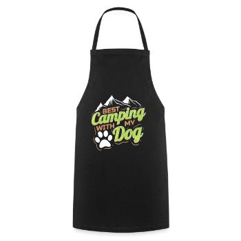 Logo pour les amoureux des chiens avec Paw On Camping - Tablier de cuisine - noir - Devant - AI Model Male 185 dark (185cm)