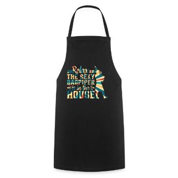 Relax The Sexy Bagpiper Is In The House - Cooking Apron - black - Front - AI Model Male 185 dark (185cm)