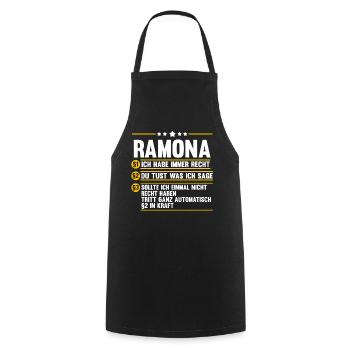 Ramona - Kochschürze - Schwarz - Vorne - AI Model Male 185 dark (185cm)