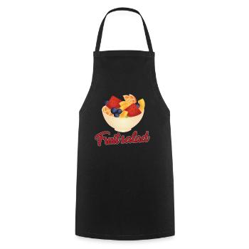 Conception de saladier de fruits - Tablier de cuisine - noir - Devant - AI Model Male 185 dark (185cm)