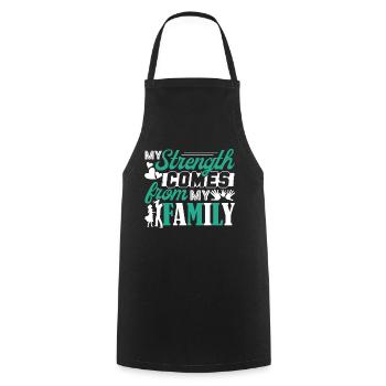 My Strength Comes From My Family - Cooking Apron - black - Front - AI Model Male 185 dark (185cm)
