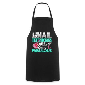 Nail Technician Nail Technician Sassy Fabulous - Cooking Apron - black - Front - AI Model Male 185 dark (185cm)