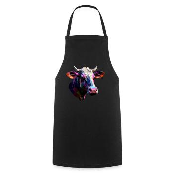 cows farmer farmer cow lover funny cow - Cooking Apron - black - Front - AI Model Male 185 dark (185cm)