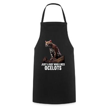 just a boy girl who loves Ocelots Ocelot ocelot ocelot - Cooking Apron - black - Front - AI Model Male 185 dark (185cm)