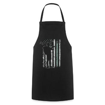 Observation des oiseaux Retro USA Flag 4 juillet - Tablier de cuisine - noir - Devant - AI Model Male 185 dark (185cm)