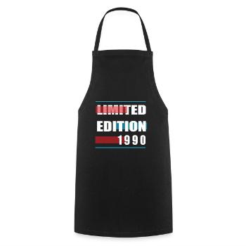 Édition limitée 1990 - Tablier de cuisine - noir - Devant - AI Model Male 185 dark (185cm)