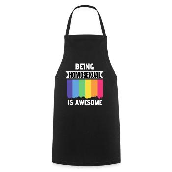 Queer Rainbow Gay Pride Month Gift LGBT - Cooking Apron - black - Front - AI Model Male 185 dark (185cm)