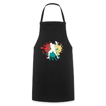 Tennis Silhouette - Cooking Apron - black - Front - AI Model Male 185 dark (185cm)