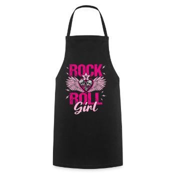 Rock 'n' Roll Girl Music, Dancing, Concert, - Cooking Apron - black - Front - AI Model Male 185 dark (185cm)