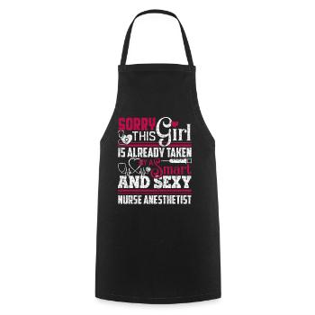 Nurse Anesthetist Taken By Nurse Anesthetist - Cooking Apron - black - Front - AI Model Male 185 dark (185cm)