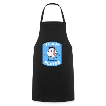 Logo rétro du dessin animé du joueur de baseball - Tablier de cuisine - noir - Devant - AI Model Male 185 dark (185cm)