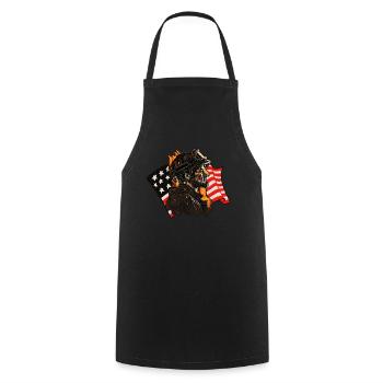 American Firefighter USA Fire Department - Cooking Apron - black - Front - AI Model Male 185 dark (185cm)
