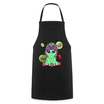 Mythical Creature Unicorn Exotic Fruit Fruits Vitamins - Cooking Apron - black - Front - AI Model Male 185 dark (185cm)