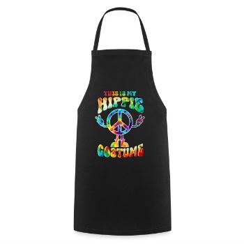 Hippie Kostüm Peace Love Tie Dye - Kochschürze - Schwarz - Vorne - AI Model Male 185 dark (185cm)