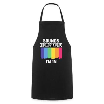 Rainbow Gay Pride Month LGBTQ Gift LGBT - Cooking Apron - black - Front - AI Model Male 185 dark (185cm)