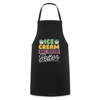 Ice Cream Makes Everything Better Loves Soft Serve - Kochschürze - Schwarz - Vorne - AI Model Male 185 dark (185cm)