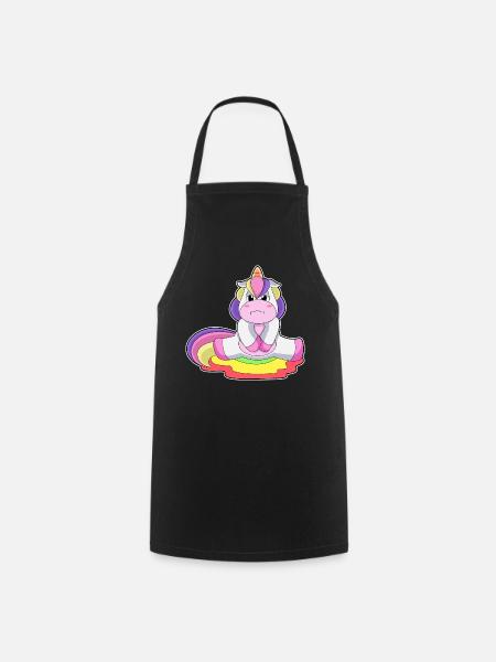 Einhorn Toilette - Kochschürze - Schwarz