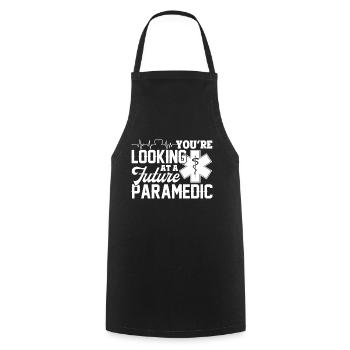 Paramedic Looking At A Future Paramedic - Cooking Apron - black - Front - AI Model Male 185 dark (185cm)