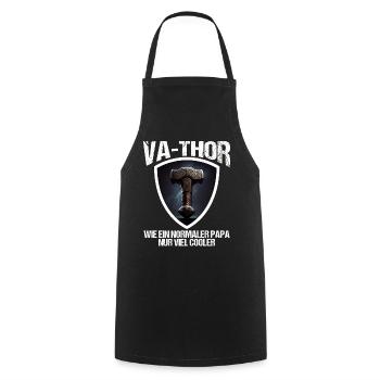 Papa Vathor Va Thor Vatertag Vatertagsgeschenk - Kochschürze - Schwarz - Vorne - AI Model Male 185 dark (185cm)