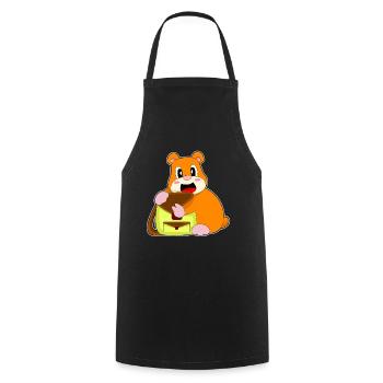 Hamster Handtasche - Kochschürze - Schwarz - Vorne - AI Model Male 185 dark (185cm)