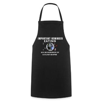 Mic On Eating Reminder Graphic - Cooking Apron - black - Front - AI Model Male 185 dark (185cm)