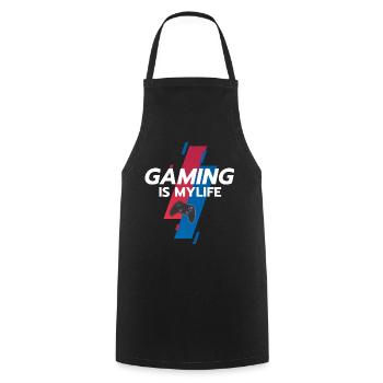 Gaming ist mein Leben - Kochschürze - Schwarz - Vorne - AI Model Male 185 dark (185cm)