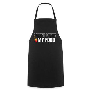 Ne partage pas ma nourriture - Tablier de cuisine - noir - Devant - AI Model Male 185 dark (185cm)