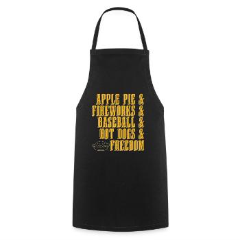 Apple Pie & Fireworks & Baker Pastries Apple Fruit - Kochschürze - Schwarz - Vorne - AI Model Male 185 dark (185cm)
