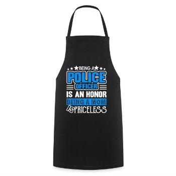 Police Officer Being A Mom Is Priceless - Cooking Apron - black - Front - AI Model Male 185 dark (185cm)