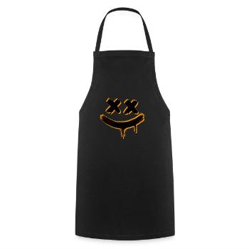 Jack O Lantern Scary Pumpkin Face 31. - Cooking Apron - black - Front - AI Model Male 185 dark (185cm)