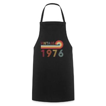 Funny Vintage Born in 1976 Birthday - Cooking Apron - black - Front - AI Model Male 185 dark (185cm)