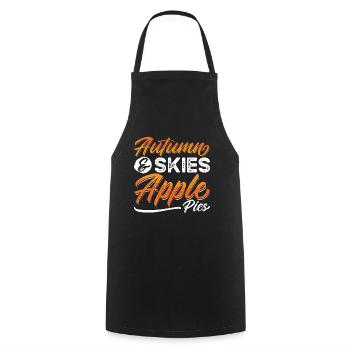 Apple Pie Autumn & Skies Apple Pies Pastries Fruit - Cooking Apron - black - Front - AI Model Male 185 dark (185cm)