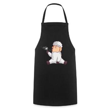 Cute sheep blows dandelion sheep - Cooking Apron - black - Front - AI Model Male 185 dark (185cm)