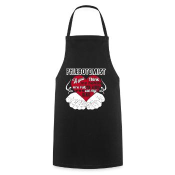 Phlebotomist Phlebotomist Full Heart - Cooking Apron - black - Front - AI Model Male 185 dark (185cm)