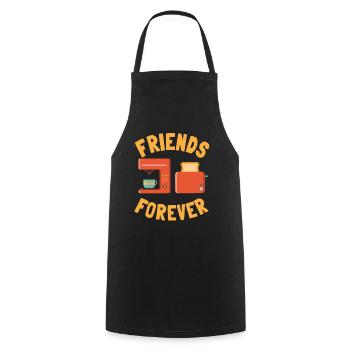 Kaffeemaschine Und Toast Freunde Für Immer - Kochschürze - Schwarz - Vorne - AI Model Male 185 dark (185cm)