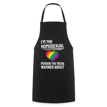 Rainbow Heart LGBTQIA Gay Pride Cadeau LGBT - Tablier de cuisine - noir - Devant - AI Model Male 185 dark (185cm)